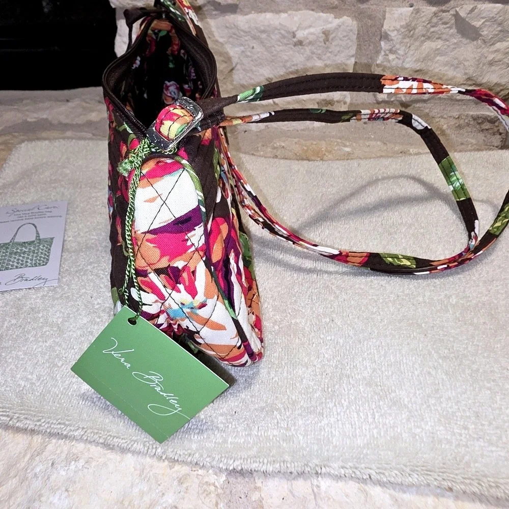 Vera Bradley English Rose Chocolate Whitney Quilted Purse New! Retired Pattern
